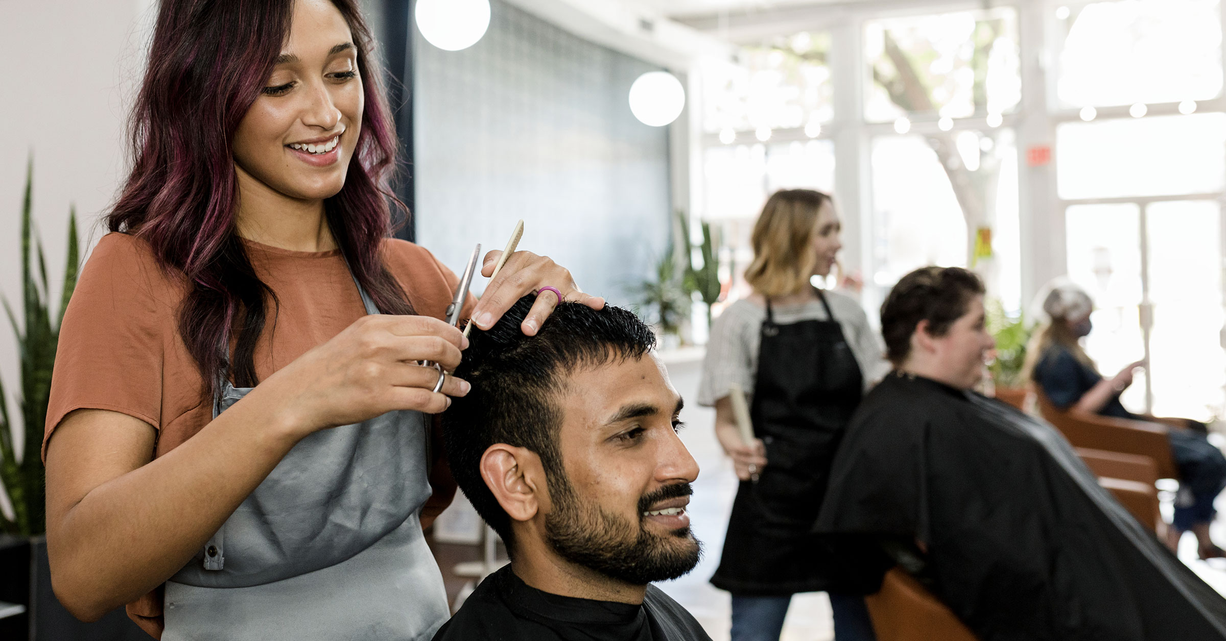 Tasker performing a Barbers job.