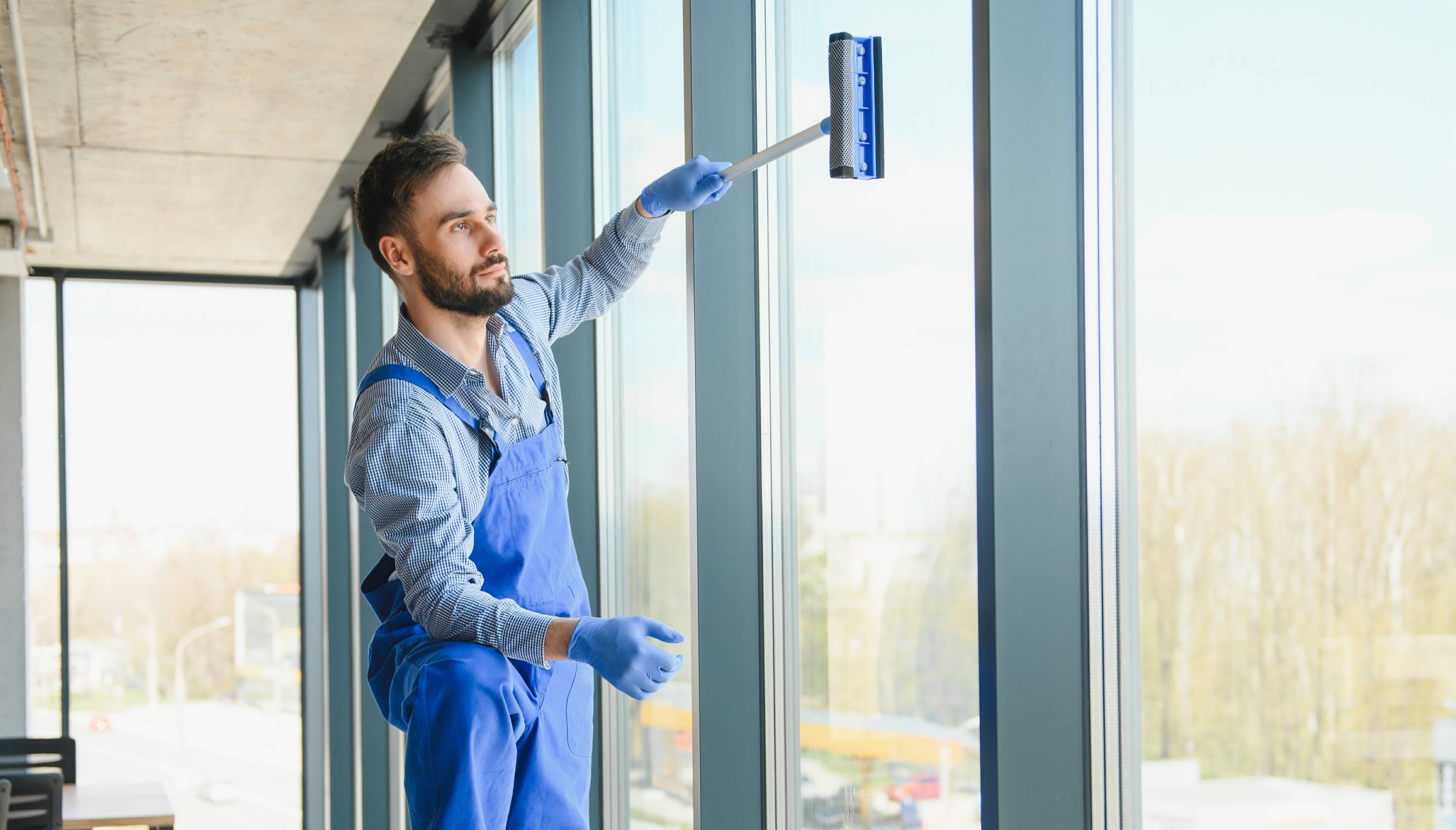 Tasker performing a Window Cleaning job.