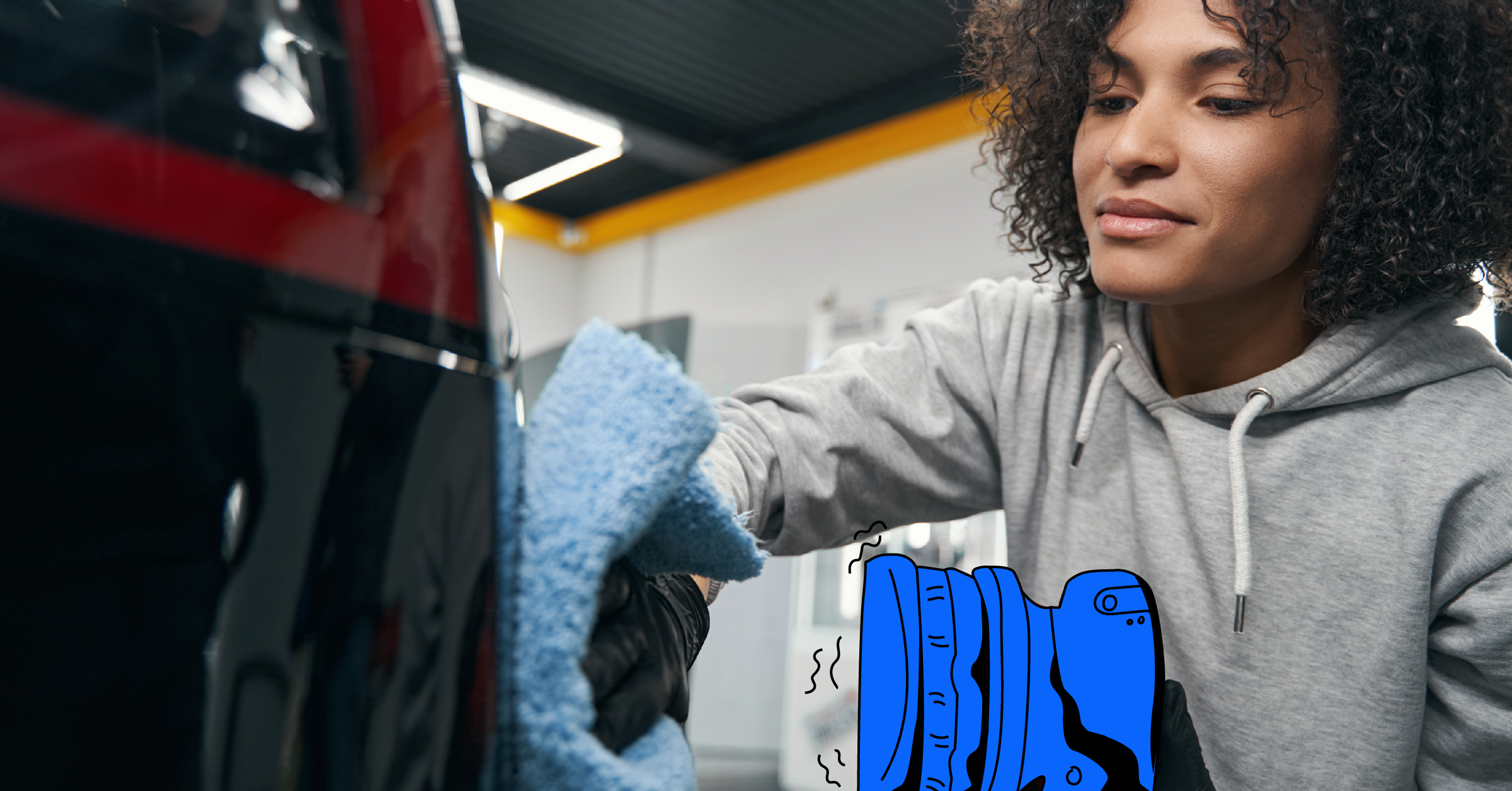 Tasker performing a Car Detailing job.